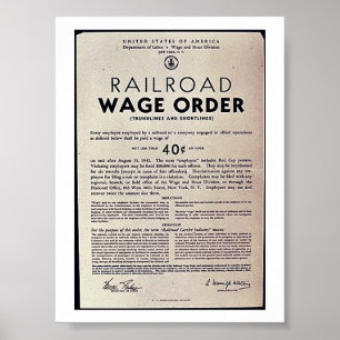 Affiches Ordre de salaire de chemin de fer