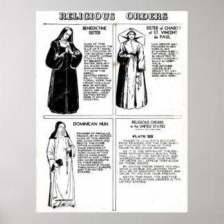 Affiches Ordres religieux Soeurs bénédictines