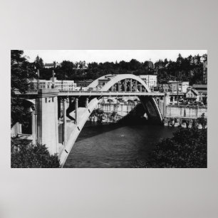 Affiches Oregon City, OU pont routier sur Willamette