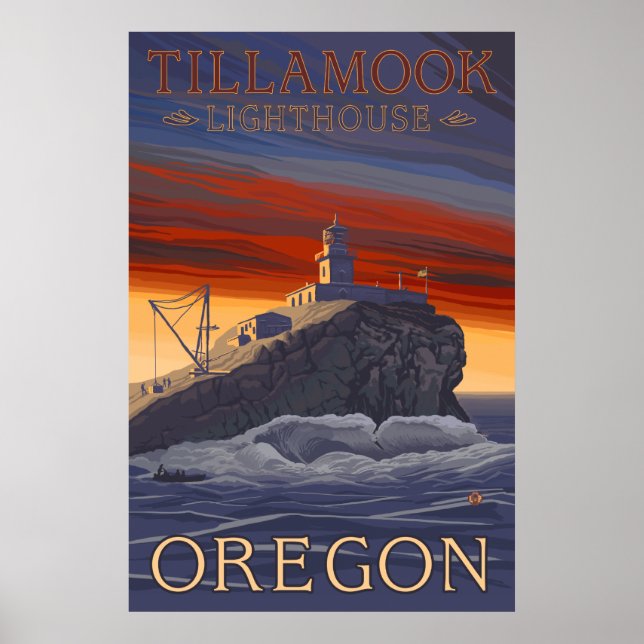 Affiches Oregon - Phare de Tillamook (Devant)