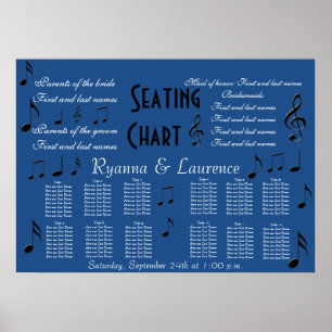 Affiches Organigramme de mariage notes de musique quelque c