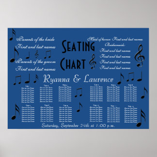 Affiches Organigramme de mariage notes de musique quelque c