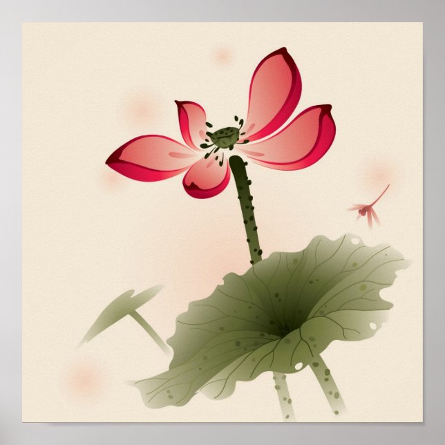 Affiches Oriental Lotus (Devant)