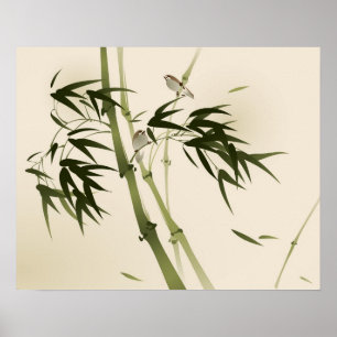 Affiches Oriental painting, bamboo branches