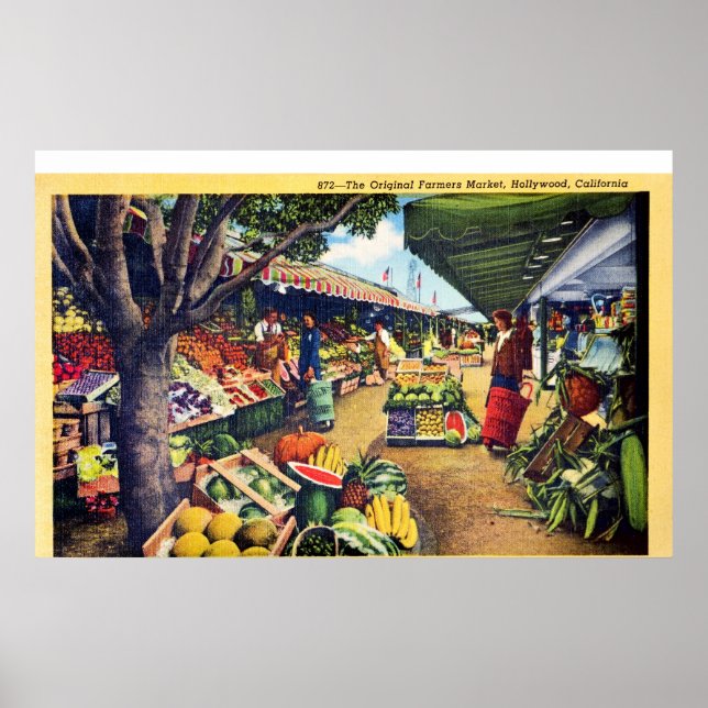 Affiches Original Farmer's Market, Hollywood, Californie (Devant)