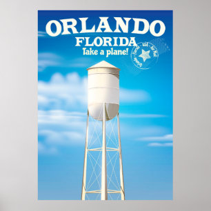 Affiches Orlando, Florida Water Tower imprimé voyage.