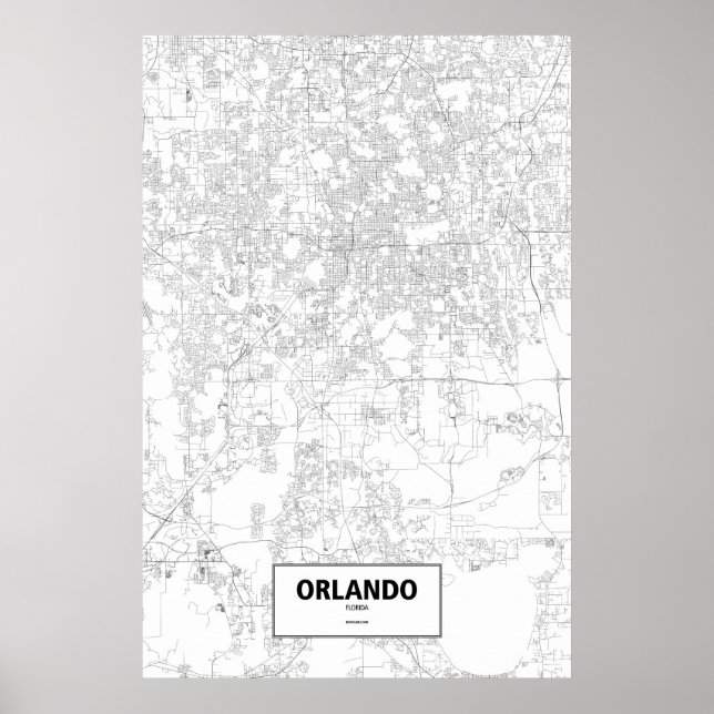 Affiches Orlando, Floride (noir sur blanc) (Devant)