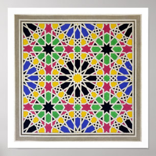 Affiches Ornement de mosaïque dans le côté sud de la cour