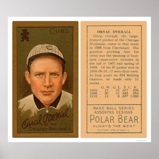 Affiches Orval Total Cubs Baseball 1911 (Devant)
