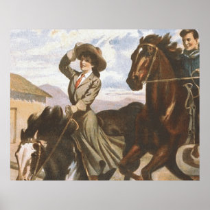 Affiches OS de cow-girl de PIÈCE EN T