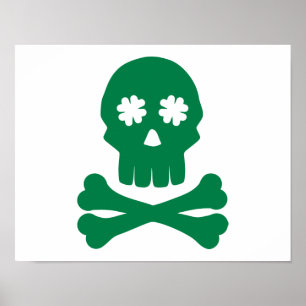 Affiches os shamrocks du crâne irlandais
