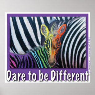 Affiches Osez être différent Baby Zebra Design par GG Burns