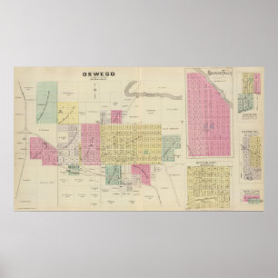 Affiches Oswego, automnes de Neosho, asiles, et maître