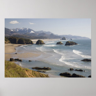 Affiches OU, côte de l'Oregon, parc d'État d'Ecola, Crescen