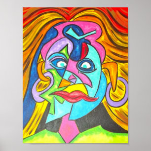 Affiches Où est Le Café ? - Peint à la main Art Abstrait