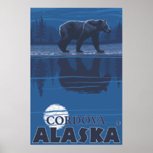 Affiches Ours au clair de lune - Cordova, Alaska