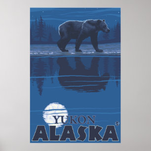 Affiches Ours au clair de lune - Yukon, Alaska