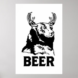 Affiches Ours + Cerf = Bière