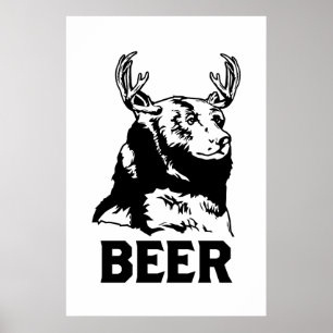 Affiches Ours + Cerfs communs = bière