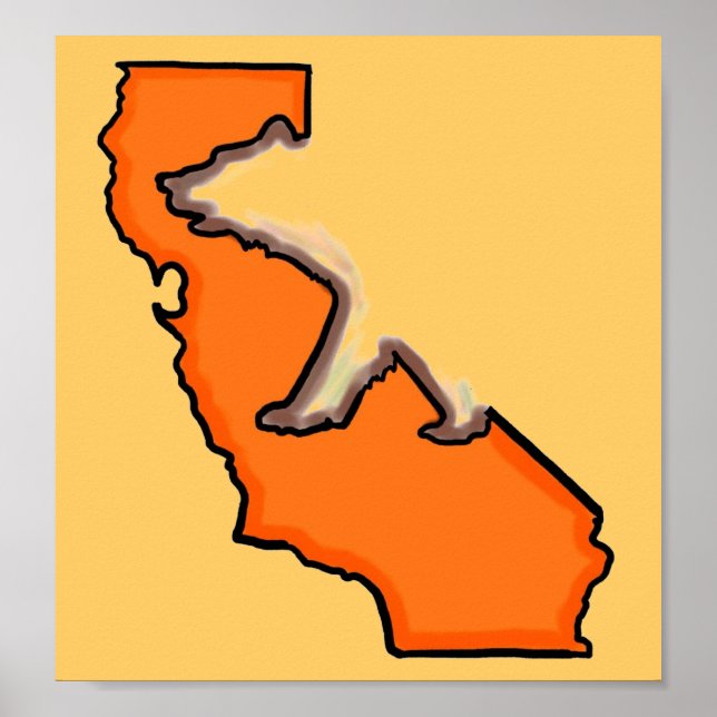 Affiches Ours de Californie symbole d'état orange personnal (Devant)