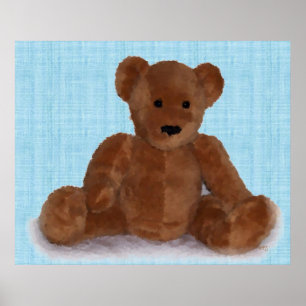 Affiches Ours en peluche (turquoise)
