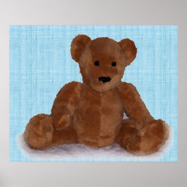 Affiches Ours en peluche (turquoise) (Devant)