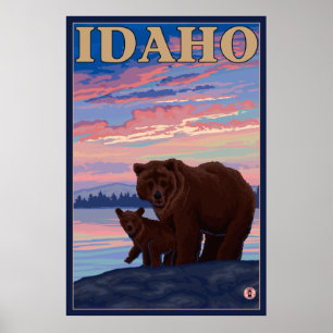 Affiches Ours et cub - Idaho