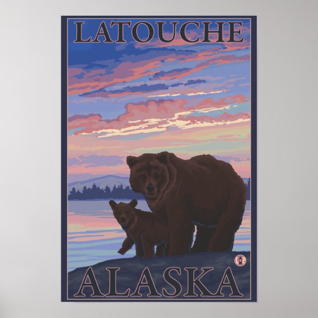 Affiches Ours et cub - Latouche, Alaska (Devant)