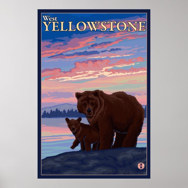 Affiches Ours et cub - West Yellowstone, Montana (Devant)