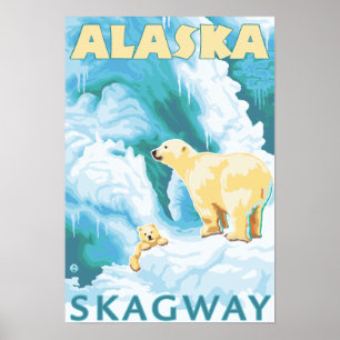 Affiches Ours polaires & Cub - Skagway, Alaska