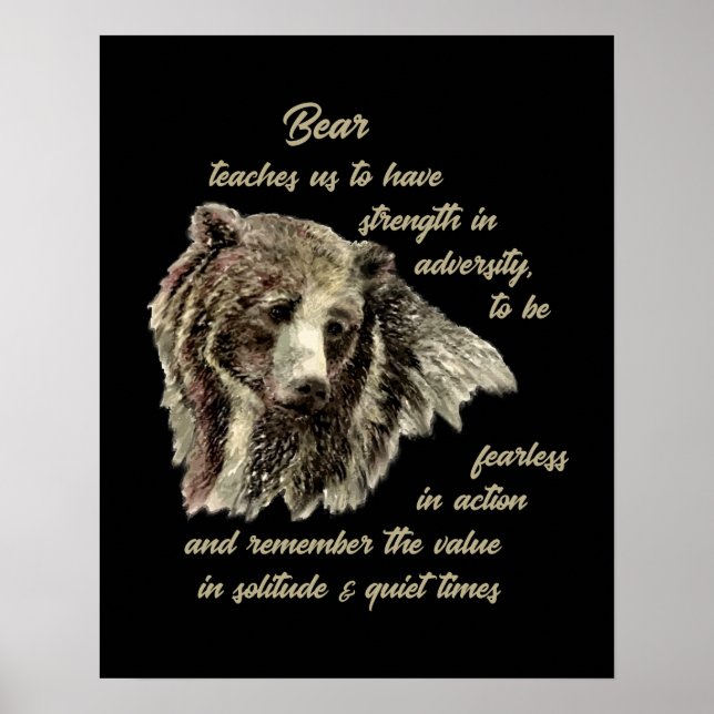 Affiches Ours Totem Animal Spirit Guide pour Inspiration (Devant)