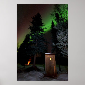 Affiches Outhouse sous l'Aurora d'hiver