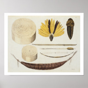 Affiches Outils, armes et ustensiles de Puri et Botocudos
