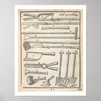 Affiches Outils de jardin, de "The Dutch Gardener" de Johan