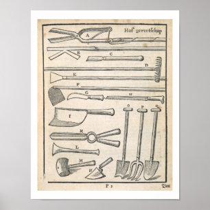 Affiches Outils de jardin, "du jardinier néerlandais" par