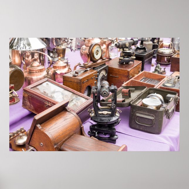 Affiches Outils de navigation maritime antiques (Devant)