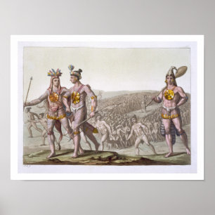 Affiches Outina en chef, ennemi de Saturiba, marche parmi