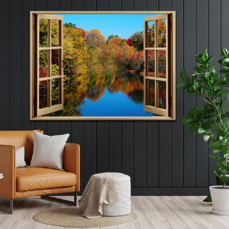Affiches Ouvrir la fenêtre Automne Lakeside