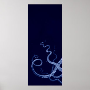 Affiches Oversized Octopus Triptych I Print in Blue