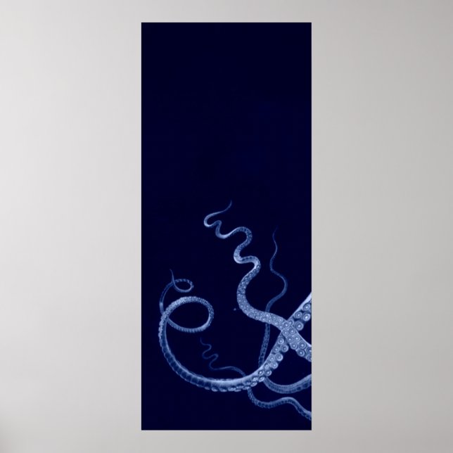 Affiches Oversized Octopus Triptych I Print in Blue (Devant)