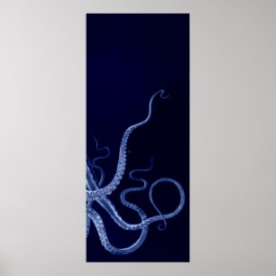 Affiches Oversized Octopus Triptych III Print in Blue
