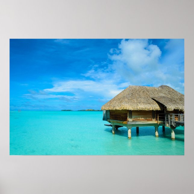 Affiches Overwater bungalow on Bora Bora (Devant)