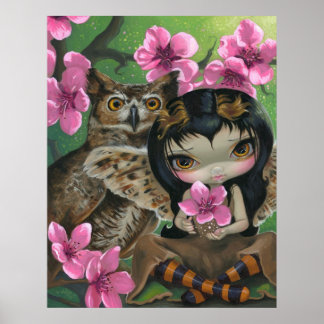 Affiches Owlyn au printemps ART IMPRIMER Chouette Fée Print