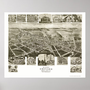 Affiches Oxford, PA Carte panoramique - 1907