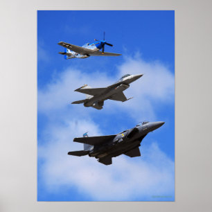 Affiches P51 F16 F15 en formation
