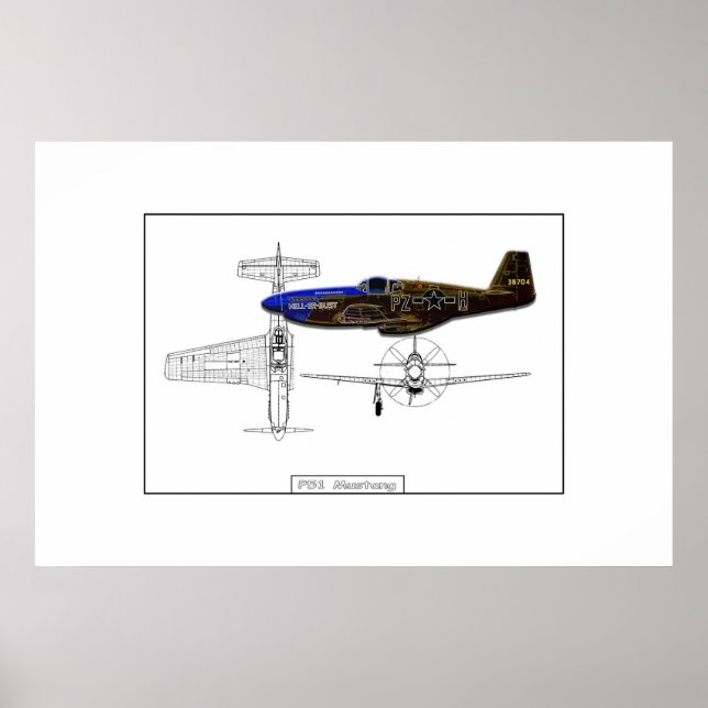 Affiches P51 Mustang (Devant)