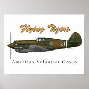 Affiches P-40B_AVG "Flying Tigers"