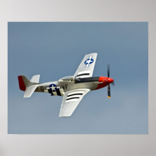 Affiches P-51D Mustang Fighter avec marquage D-Day volant
