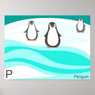 Affiches P pour l'affiche de pingouin