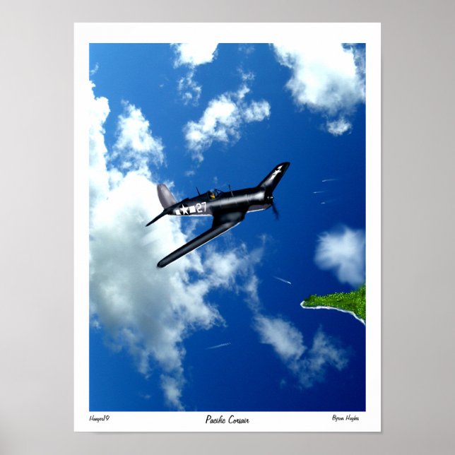 Affiches Pacific Corsair au-dessus de Saipan. (Devant)